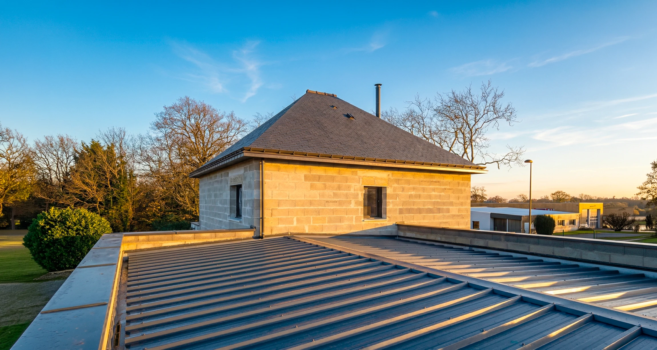 Ouvrier en bâtiment installant un panneau d'isolation thermique extérieure sur façade de maison en construction